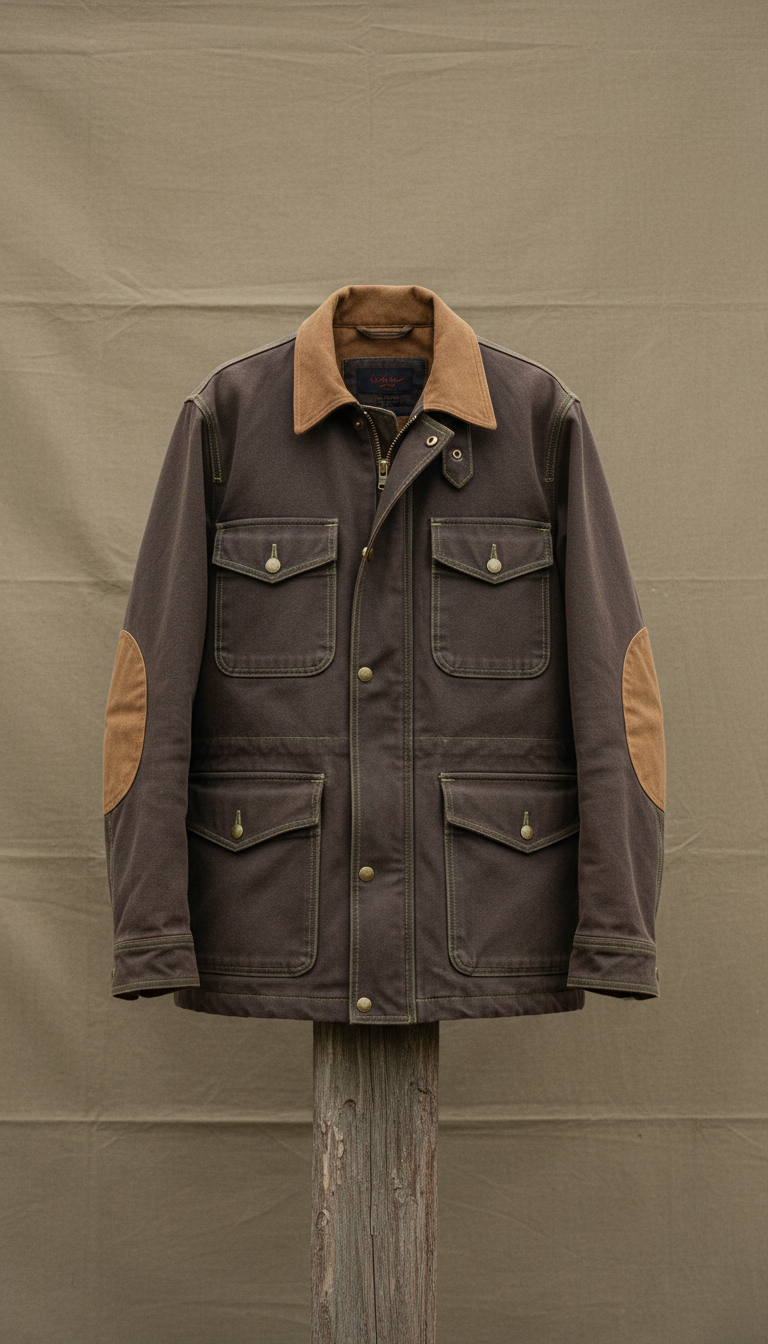 Canvas Field Jacket with Storm Flap